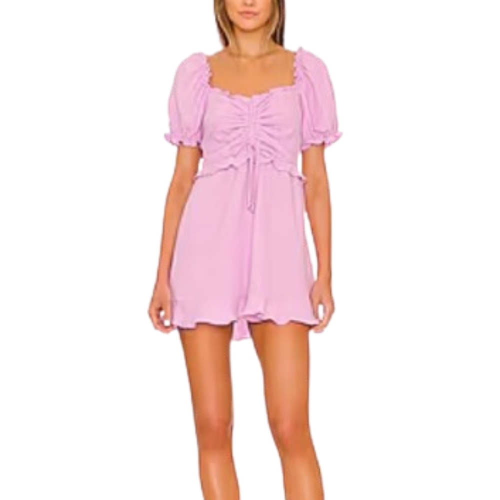 Show Me Your MuMu Sophie Puff Sleeve Cotton Mini Dress Women's Size L